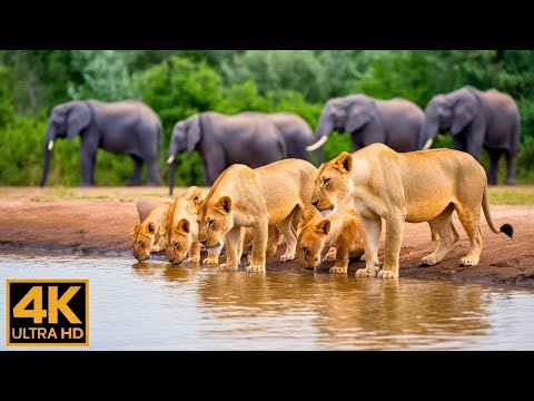 WILD African Animals in 4K Hwange National Park Footage with Real Sounds!