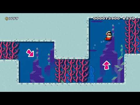 2-2 Underwater Desert? by TRAVELLER! 🍄Super Mario Maker 2 ✹Switch✹ #cdz