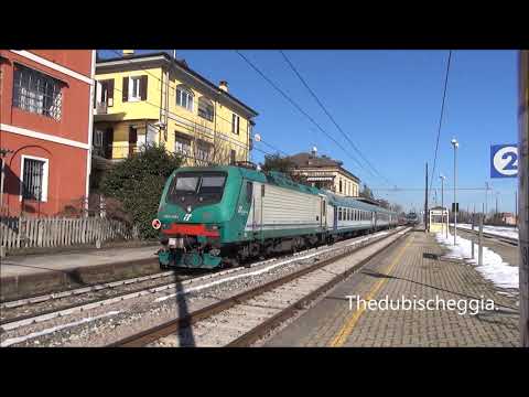 LA PARTENZA DELLE 2 E.464 DALLA STAZIONE DI BORGO S. DALMAZZO (CN) VEN. 15 - 2 - 2019