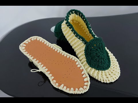 How to crochet on a boot sole