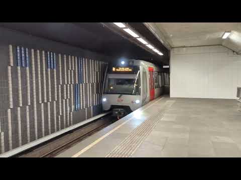 Rotterdam Metro Line B Arrives at Blaak