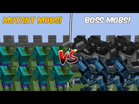 Minecraft Mutant Mobs VS Boss Mobs Castle Fight Epic Battle!