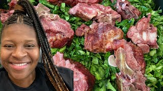 COOKING WITH PEACH 🍑 BAKED OXTAILS 🐂 SO I WON’T BURN 🔥 THEM WITH COLLARD GREENS 🥬 &amp; NECKBONES 😂