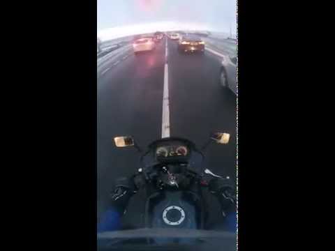 Filtering on the A90 in the snow