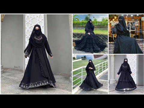 black colour abaya with burqa style || latest abaya design || modest abaya