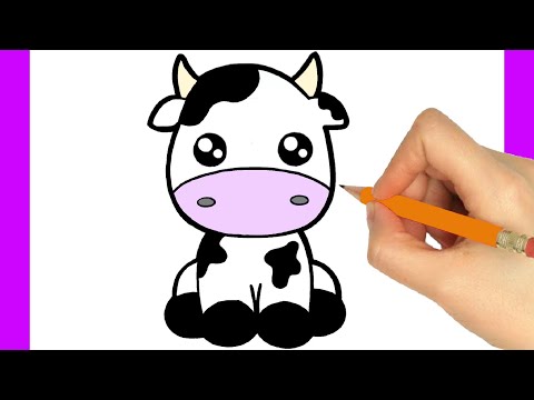 COMMENT DESSINER UNE VACHE FACILEMENT - COMO DESENHAR UMA CAQUINHA KAWAII