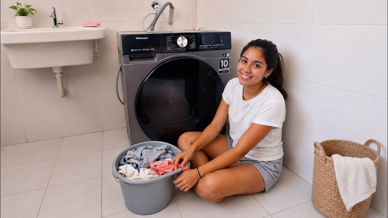 Miniatura da avaliação em vídeo de Lava e Seca Hisense WD1i1141BW1 11kg/7kg Inverter