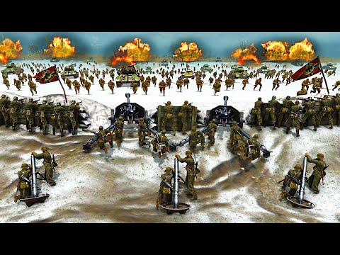 Can 100 PRO GERMAN ARMY Hold Trench Walls VS 3,000 RED ARMY INVASION?! - Gates of Hell