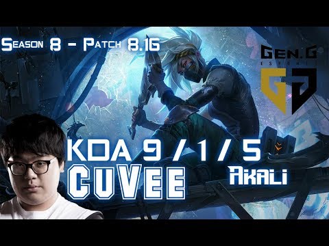 GEN CuVee AKALI vs GANGPLANK Top - Patch 8.16 KR Ranked