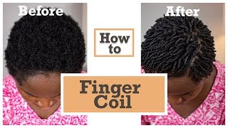 How To: Finger Coils on Short Natural 4C Hair using only Two Products | Curl Definition