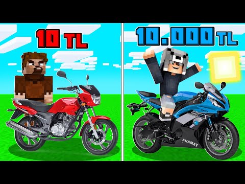 1 TL MOTOSİKLET VS 10.000 TL MOTOSİKLET! 😱 - Minecraft
