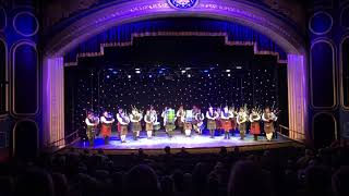 March on Massed Pipes and Drums, Cunard Queen Elizabeth Cruise Ship