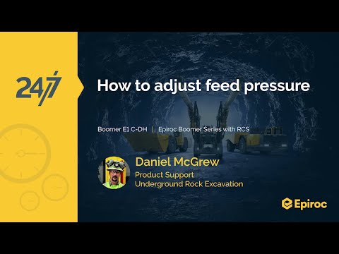 How to adjust feed pressure | Boomer E1 C-DH | Epiroc underground RCS machines