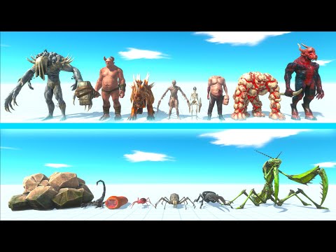 INFERNALS Team vs GIANT INVERTEBRATES Team - Animal Revolt Battle Simulator ARBS