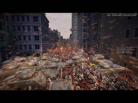 Death korps Gaurdsman Sherman tanks VS 1 Million Khrone bloodletter Zombies UEBS 2