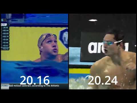 Caeleb Dressel Vs Florent Manaudou | 50 Freestyle (Side By Side)