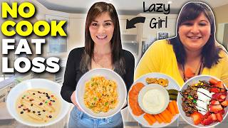 LAZY Girl Full Day of Eating for FAT LOSS (No Cook)