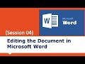 05 Session 04 Editing The Document In Microsoft Word Undo Redo Copying And Moving Text