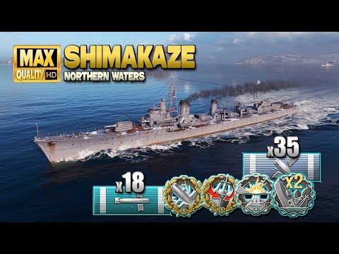 Destroyer Shimakaze: MVP on map "Northern Waters" - World of Warships