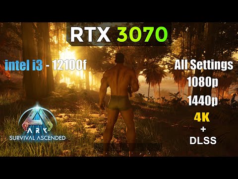 ARK Survival Ascended: RTX 3070 + i3-12100f | 1080p, 1440p and 4K - All Settings + (DLSS) Benchmark