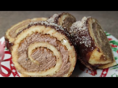 Ruladă cu ciocolată și nucă