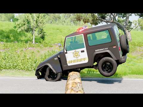Mobil vs Fallen Tree #17 - BeamNG Drive