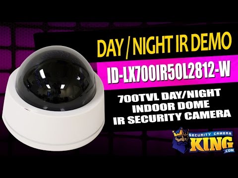 Day/Night IR Demo - 700TVL High Res. Day/Night Indoor Dome IR Security Camera - ID-LX700IR50L2812-W