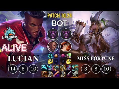 AK Alive Lucian vs Miss Fortune Bot - KR Patch 10.24