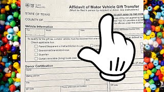 Gift a vehicle without paying sales tax - Gift Tax $10 - Form 14-317 - Save Tax Money