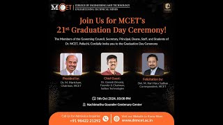 21st Graduation Day (2019 - 2023 Batch) @ MCET on 05.10.2024 (Saturday)