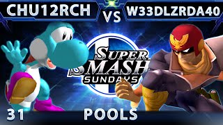 SSS 31 - Church (Yoshi) Vs. w33dl0rd (Falcon) SSBM - Pool B2 Losers - Smash Melee