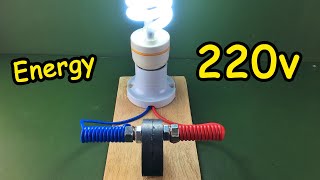 Awesome New Free Energy Generator Light Bulb 220v Using By Magnet 100%