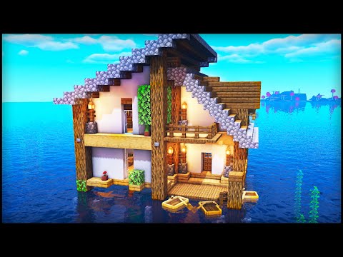 Minecraft Survival Water House: How to build a House on Water Tutorial