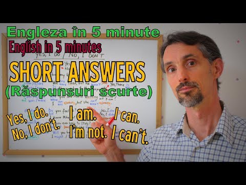 Lectii Gramatica Engleza - SHORT ANSWERS (Raspunsuri Scurte) - English Grammar Lessons