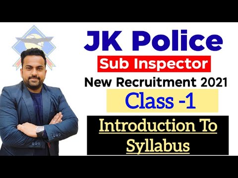 JKP Sub Inspector Recruitment 2021 | Introduction To Syllabus | Class -1 @Career Success