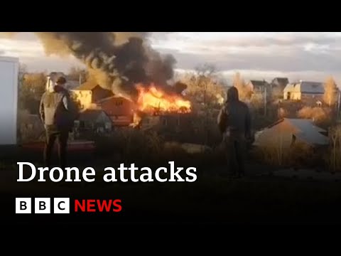 Video | Ukraine and Russia exchange drone attacks | BBC News