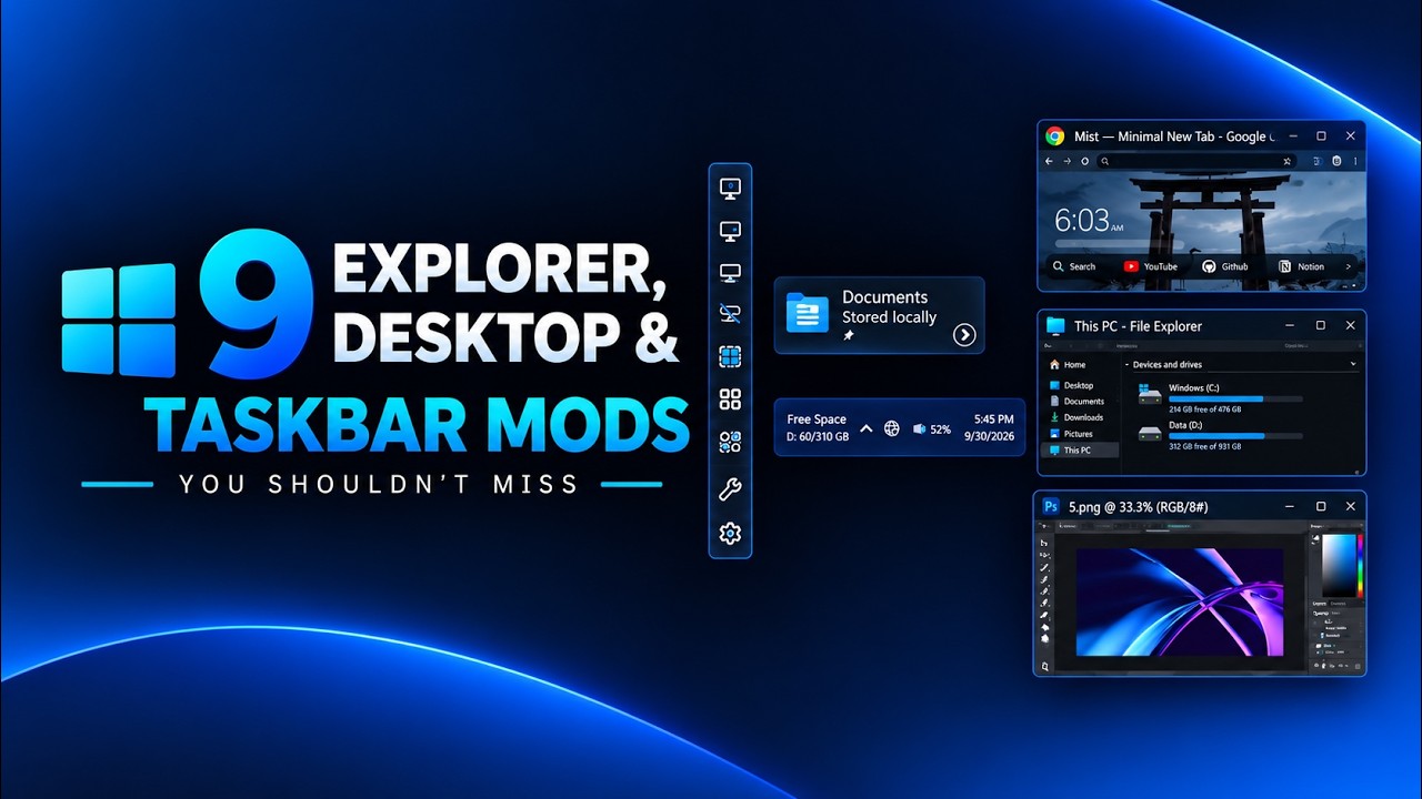 9 Amazing File Explorer, Desktop & Taskbar Mods You Don't Want to Miss