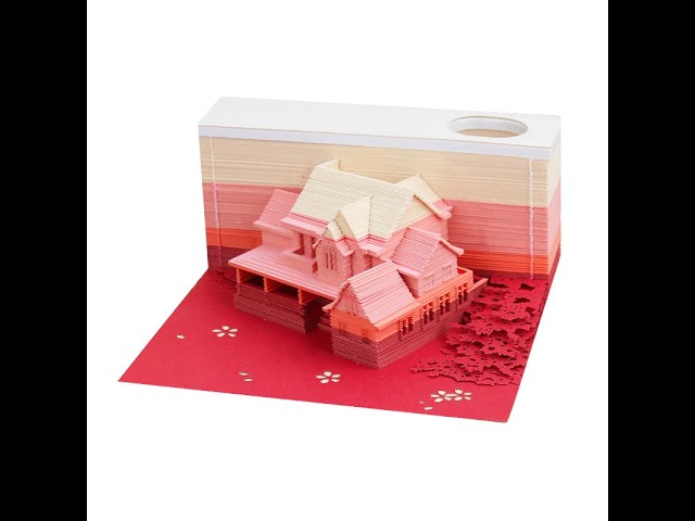 Vídeo relacionado con MEICHI Bloc de notas 3D, no adhesivo, modelo de castillo en papel con caja de presentación, cristal claro, 9 x 8 x 4 cm, 140 hojas, bloc de notas 3D