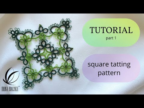 Shuttle tatting square pattern tutorial for beginners || Tatting with Irina Malykh