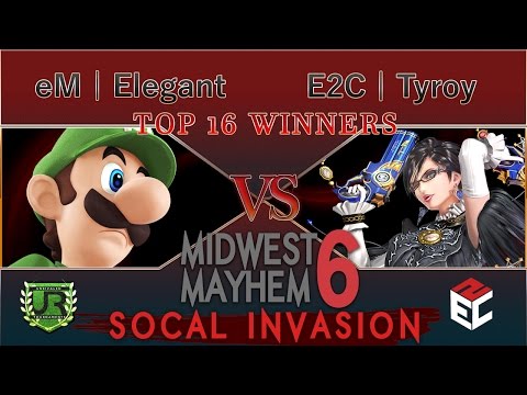 Midwest Mayhem 6 TOP 16 WINNERS - eM | Elegant (Luigi) vs E2C | Tyroy (Bayonetta, Zelda)