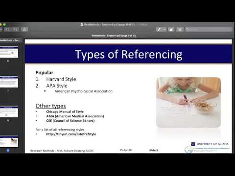 RB Research Methods S4 - Literature Referencing