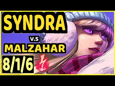 GOLDENGLUE (SYNDRA) vs MALZAHAR - 8/1/6 KDA MID CHALLENGER GAMEPLAY - NA