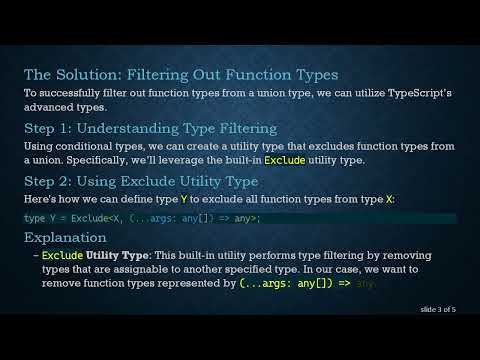 How to Exclude Functions from a Type Union in TypeScript