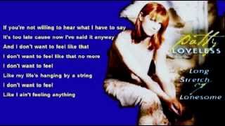 Patty Loveless - I Don't Want To Feel Like That ( + lyrics 1997)