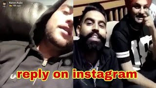 Karan aujla &#39;s first reply to sidhu moose wala |#stage fight |#reply
