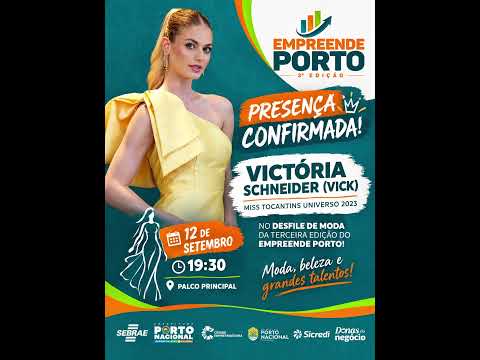 Victória Schneider (Vick), Miss Tocantins Universo 2023, estará presente no nosso Desfile de Moda,
