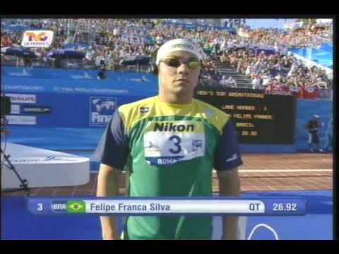 Felipe Franca Silva BRASIL 50m pecho 2° lugar FINA world championships ROMA 2009