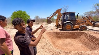 CONTRATAMOS UMA MÁQUINA PARA CONSTRUÇÃO DA NOSSA PISCINA NA FLORESTA 