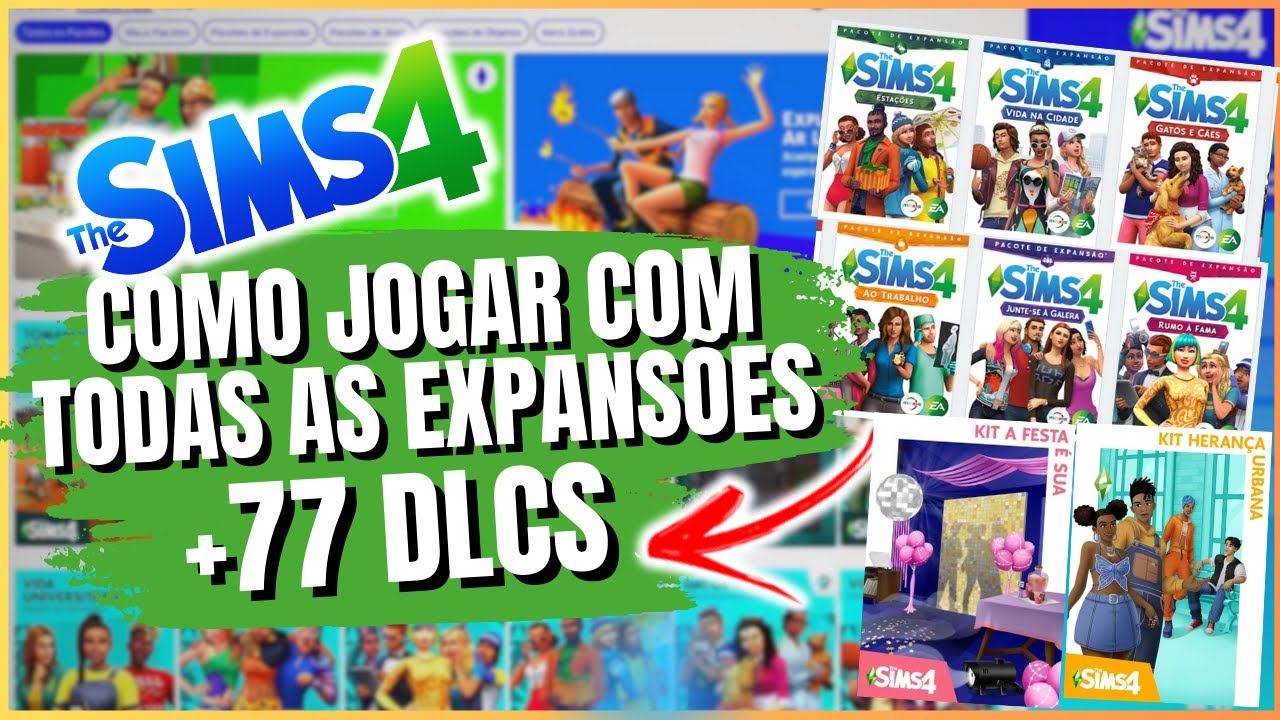 Como ter todas as expansões no The Sims 4 original GRATUITO Atualizado 2024 (Com acesso à Galeria)
