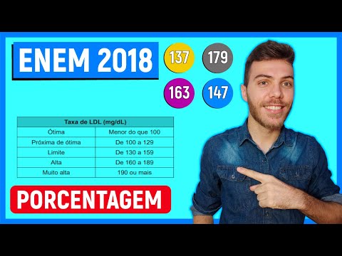 🛑PORCENTAGEM - 137 Enem 2018 - O colesterol total de uma pessoa é obtido pela soma da taxa do seu